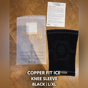 NIB. Copper Fit ICE Knee Sleeve Black L/XL Compression Cooling Support